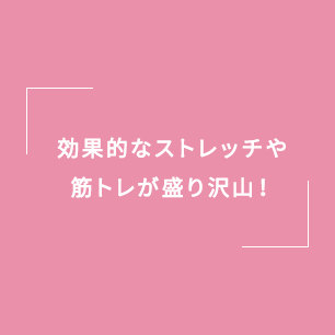 効果的なストレッチや筋トレが盛り沢山！